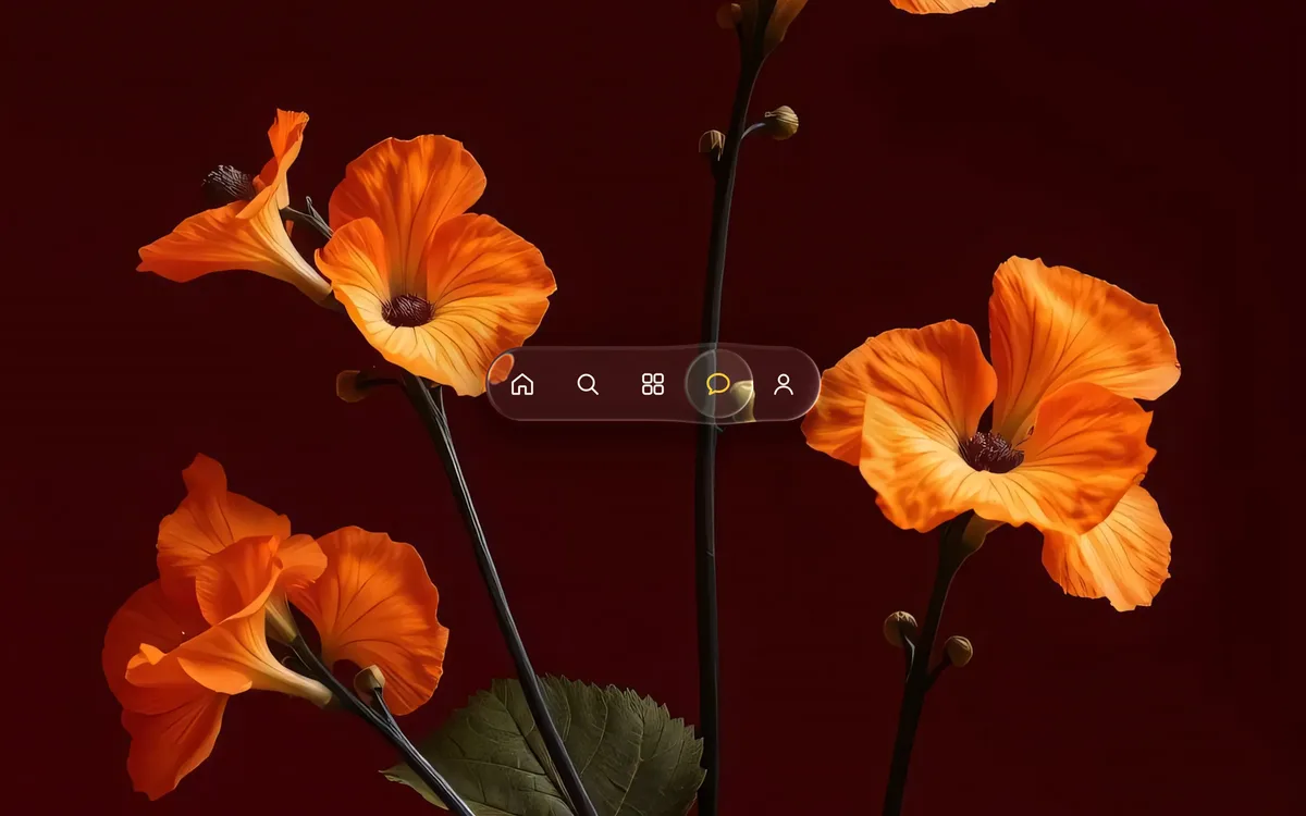 Liquid Glass Dock